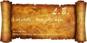 Latzkó Benjámin névjegykártya