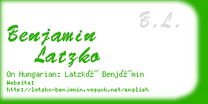 benjamin latzko business card